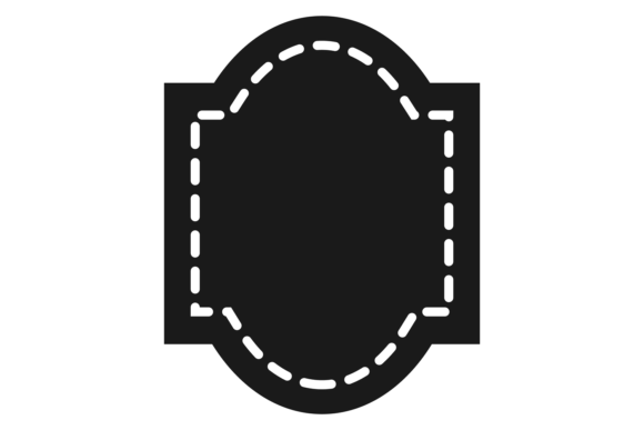 Black Product Label Template. Decorative Graphics