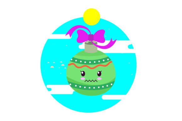 Christmas Ball Decorative Kawaii Circle Graphics