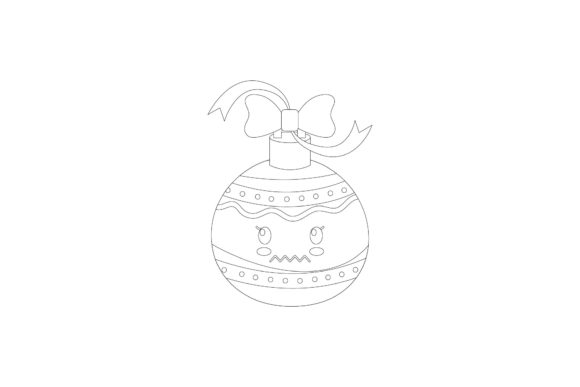 Christmas Ball Decorative Kawaii Outline Graphics Freebies