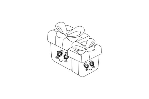 Christmas Decorative Cute Kawaii Outline Graphics & Illustrations