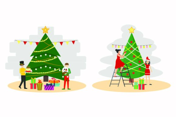 Christmas Decorative Holiday Vector Set: Graphics & Illustrations