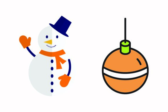 Christmas Snowman Decorative Ball Vector: Graphics & Illustrations