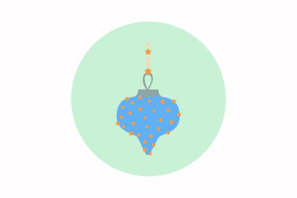 Christmas SVG Decorative Lamp Blue: Graphics & Illustrations for Local Branding