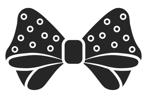 Decorative Bow. Black Present Icon. Gift Graphics
