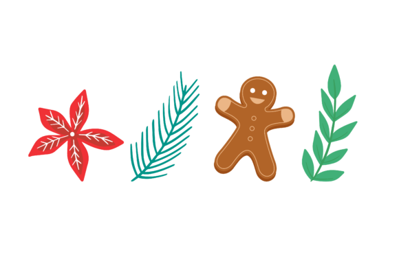 Decorative Christmas Set Graphics for Local Business Branding