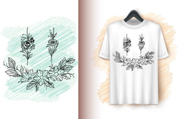 Decorative Flowers and Butterfly Set: Graphics & Illustrations for Handmade Brands