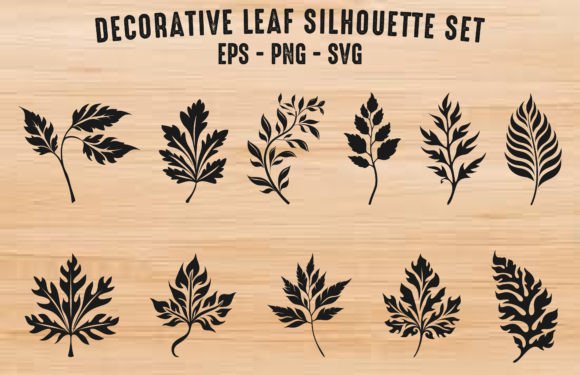 Decorative Leaf Silhouette Vector: Graphics & Illustrations for Organic Branding