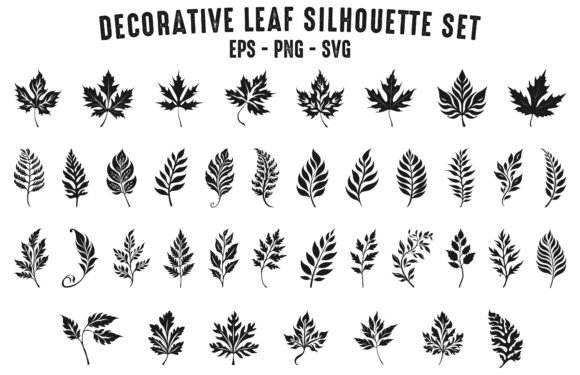 Decorative Leaf Vector Silhouette Bundle: Graphics & Illustrations for Organic Branding