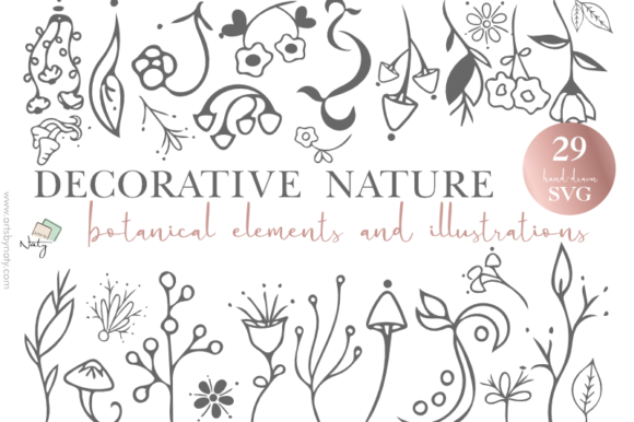 Decorative Nature Botanical Elements Graphics