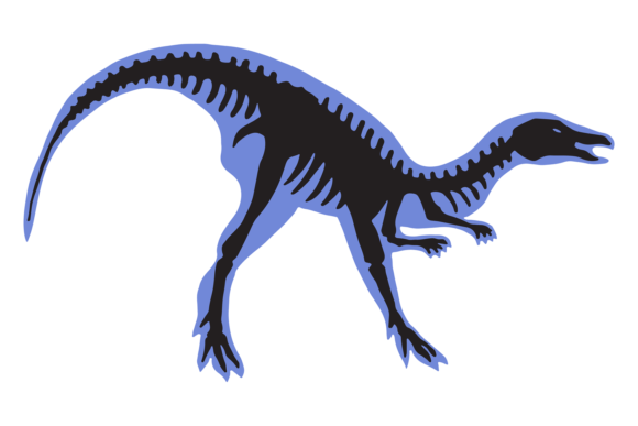 Dinosaur Skeleton in Decorative Style. K: Graphics & Illustrations