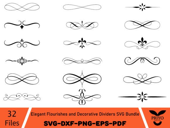 Elegant Flourishes & Decorative Dividers: Graphics & Illustrations