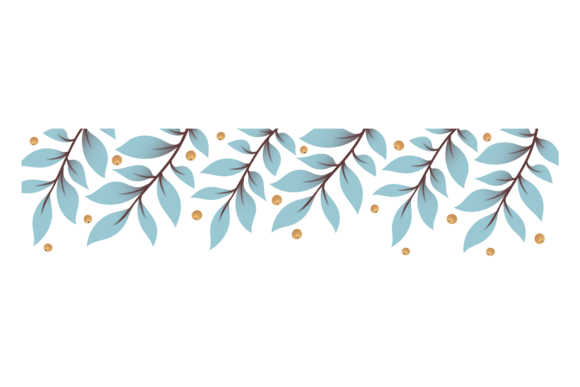 Floral Border. Decorative Foliage Branch: Graphics & Illustrations for Real Projects