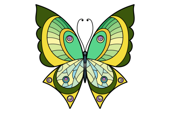 Green Decorative Butterfly Graphics for Crafters