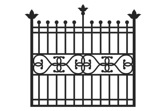 Iron Fence Decorative Black Silhouette