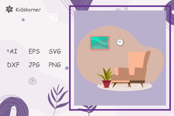 Living Room Elegant Decorative Style Graphics & Illustrations