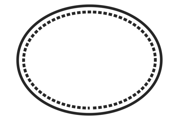 Oval Line Frame: Decorative Border Graphics