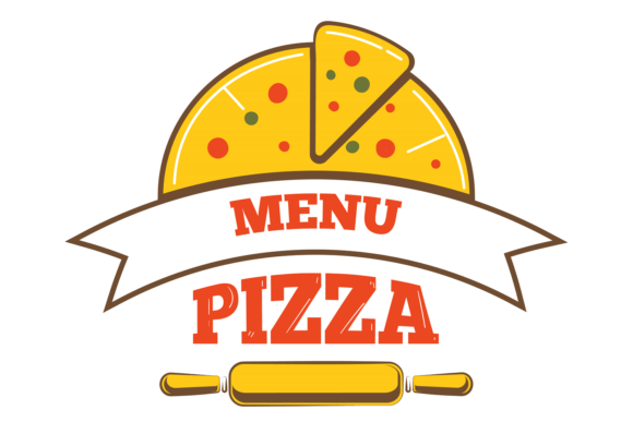 Pizza Menu Logo Graphics: Decorative Color Illustrations