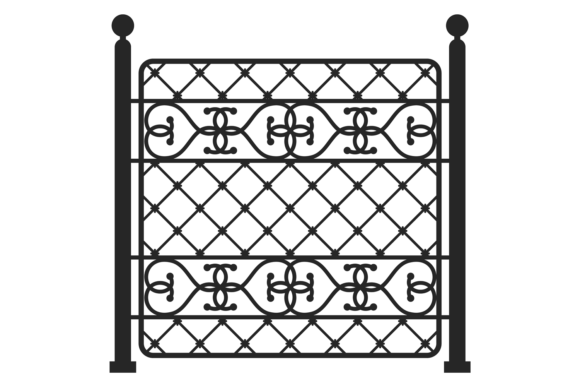 Street Fence Graphics: Vintage Metal Illustrations